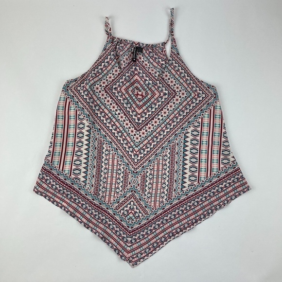 Heart Souls Womens Blouse Tank White Aztec Small - Picture 2 of 10